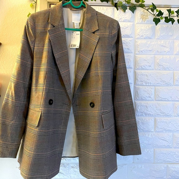 NWT H&M plaid blazer